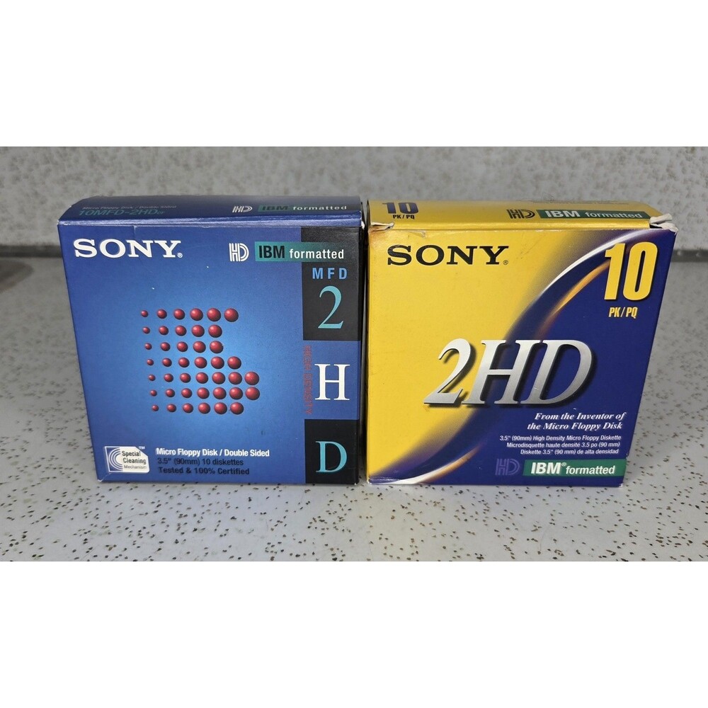 Sony 2HD Floppy Diskettes IBM Formatted 1.44 MB 3.5 Inch 1- 20 Pack NEW